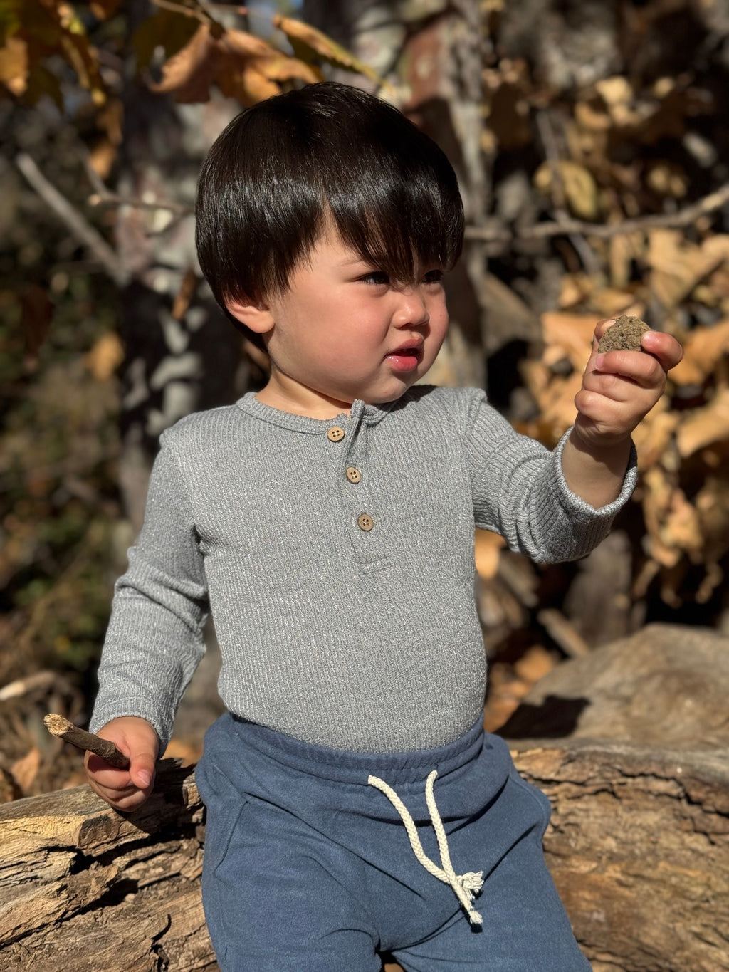 Aynor Henley Onesie | Grey | Me & Henry