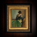The Enchantress in Emerald – Victorian Oil Painting Print on Canvas
