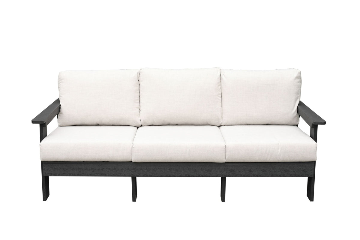 Hazelnut Polymer Outdoor Sofa with Sunbrella® Cushions
