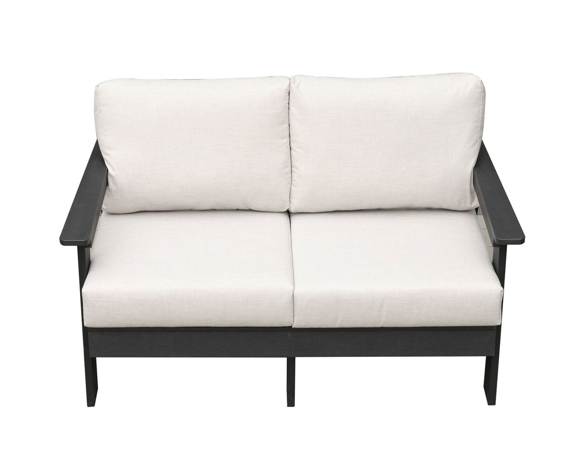 Hazelnut Polymer Loveseat with Sunbrella® Cushions