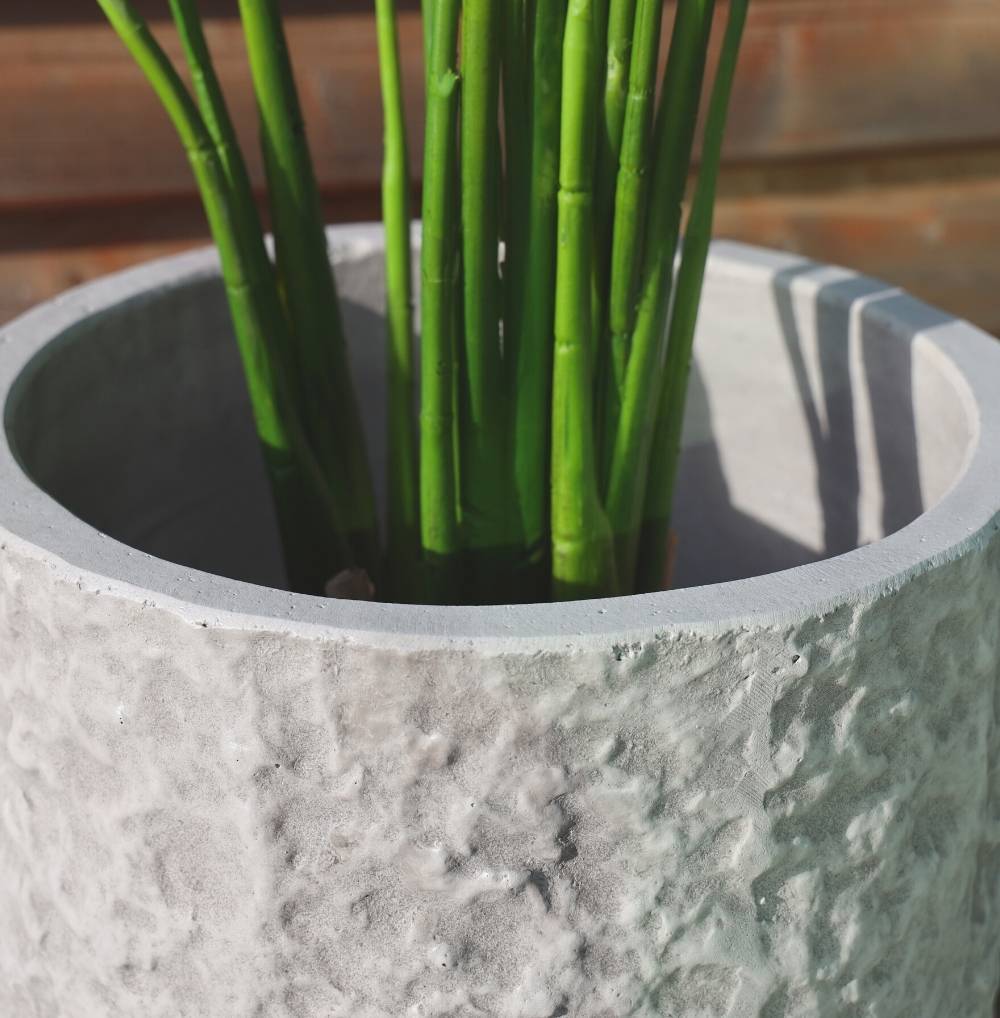 Vela Cement Rock Planter 14''