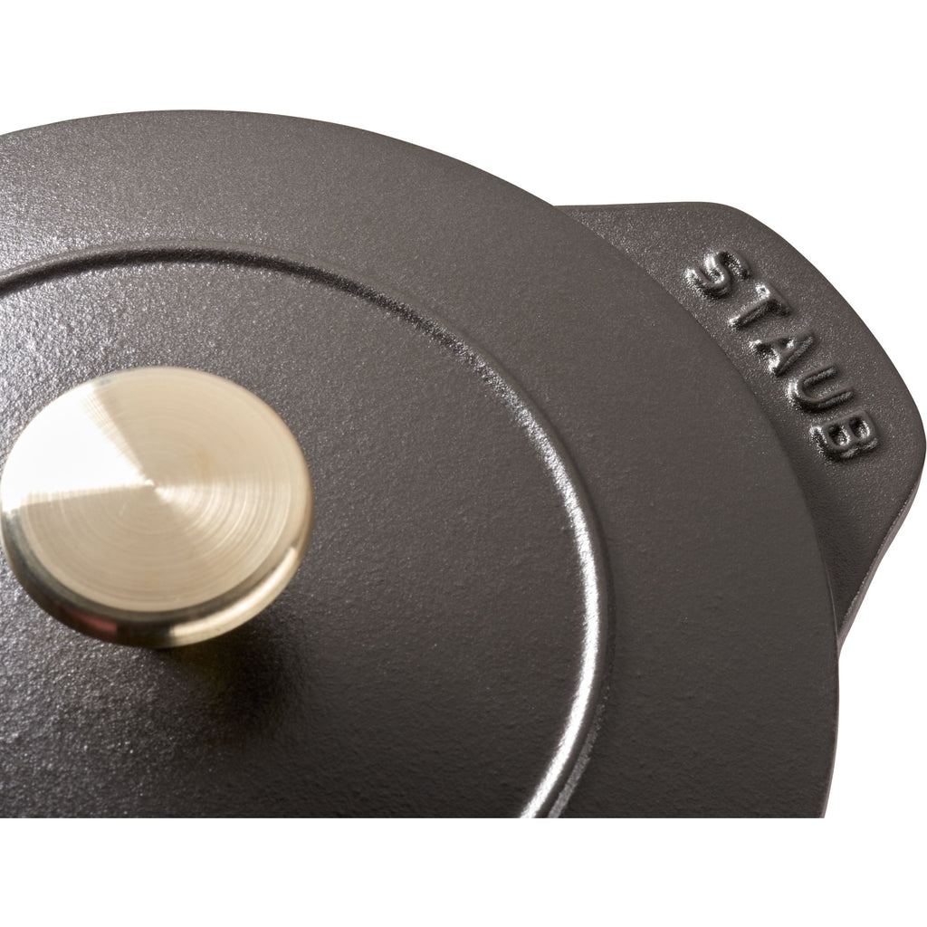 STAUB La Cocotte 1.75 L Cast Iron Round Rice Cocotte, Black