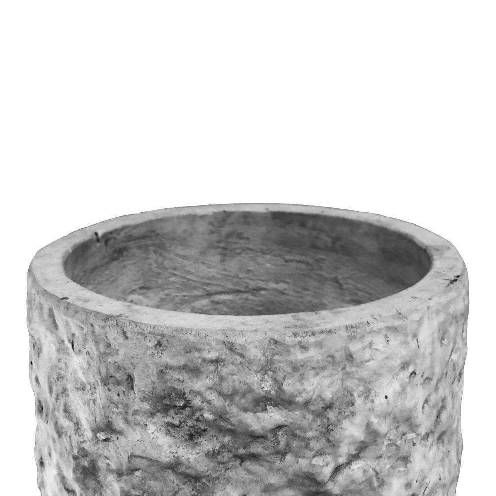 Roma Mid-Century Rock Planter With Wooden Stand