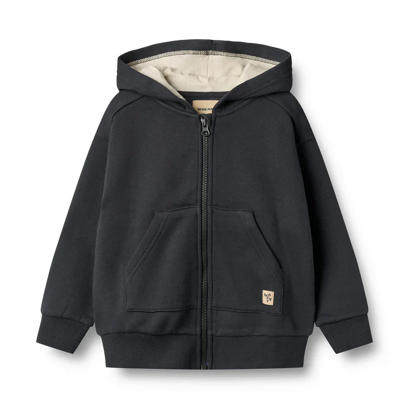 Sweatshirt Zip Francis | Navy | Wheat Kids