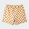 Men's Swim Trunks | Orange Checkerboard | Petit Lem