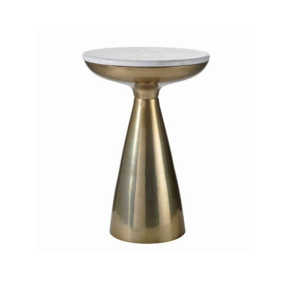Byla Brass & Marble Side Table