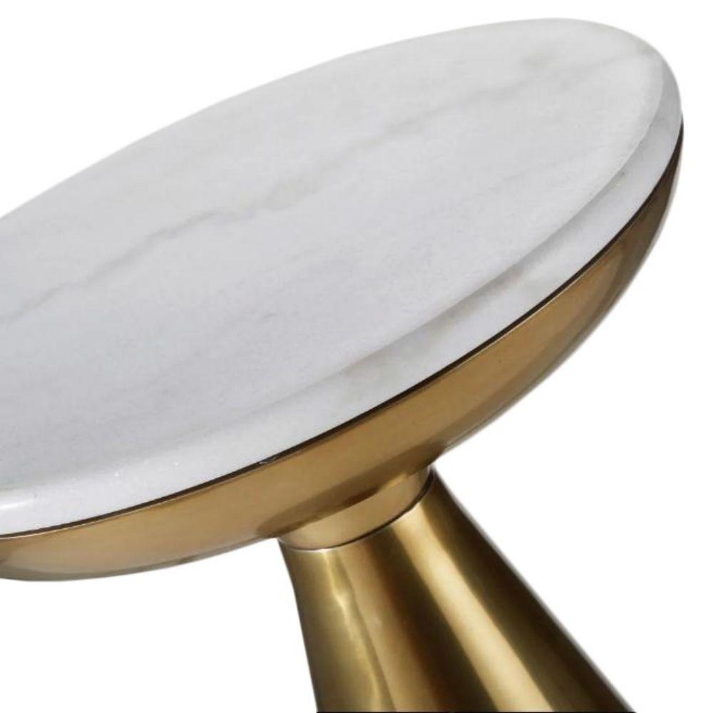 Byla Brass & Marble Side Table