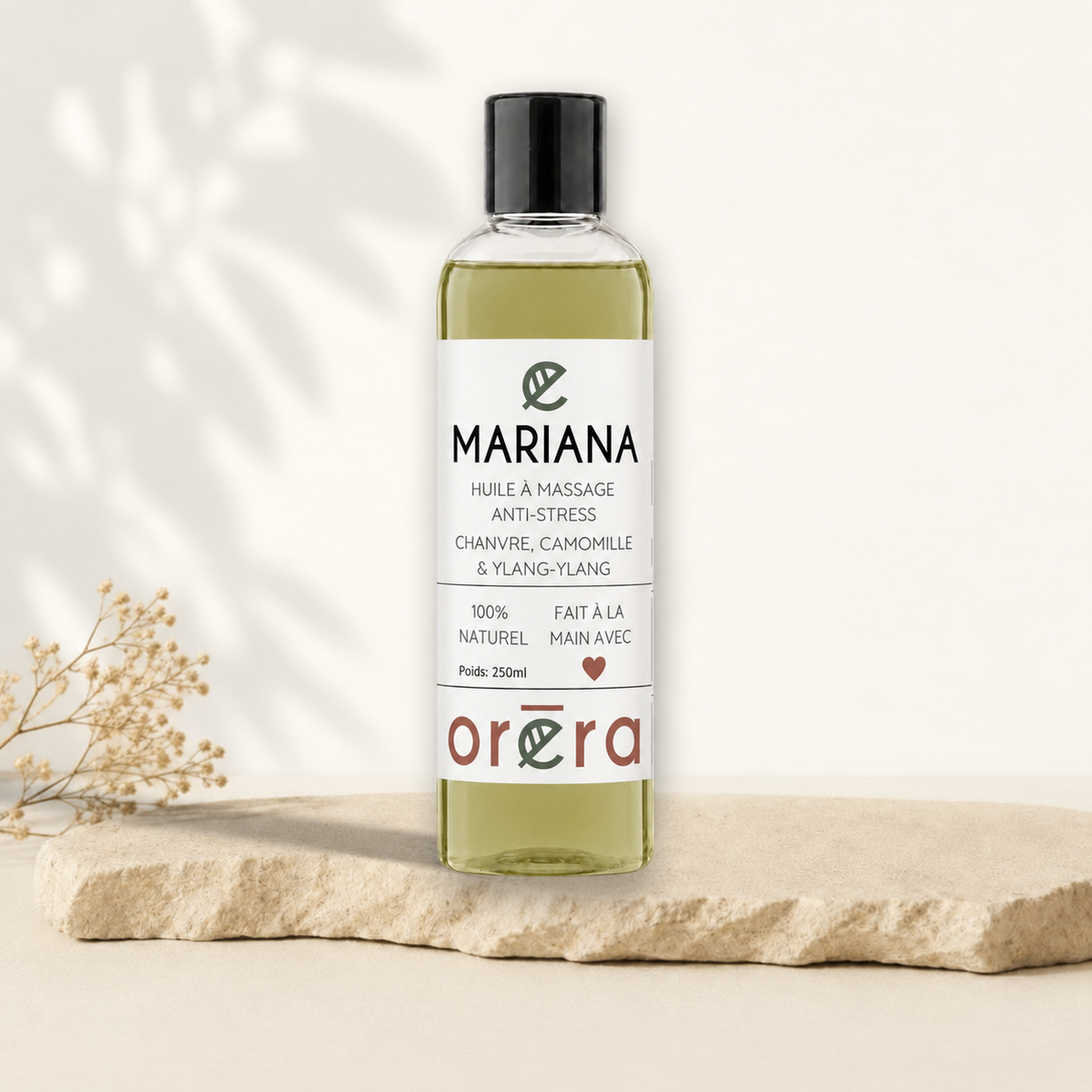 Huile à massage MARIANA chanvre, camomille & ylang-ylang
