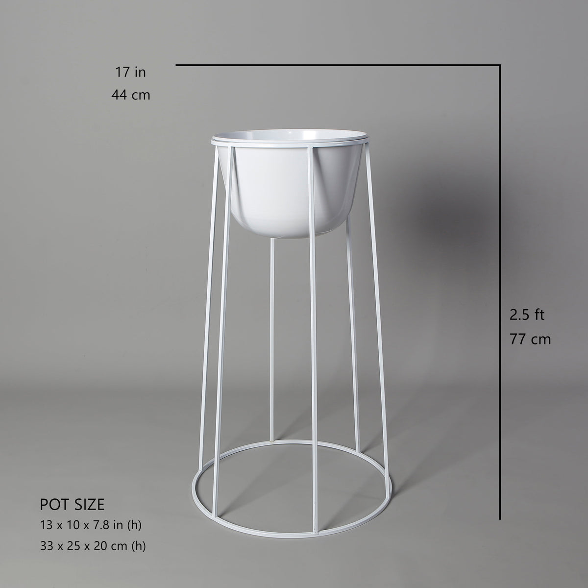 Nura White Raised Metal Pot Planter 2.5’