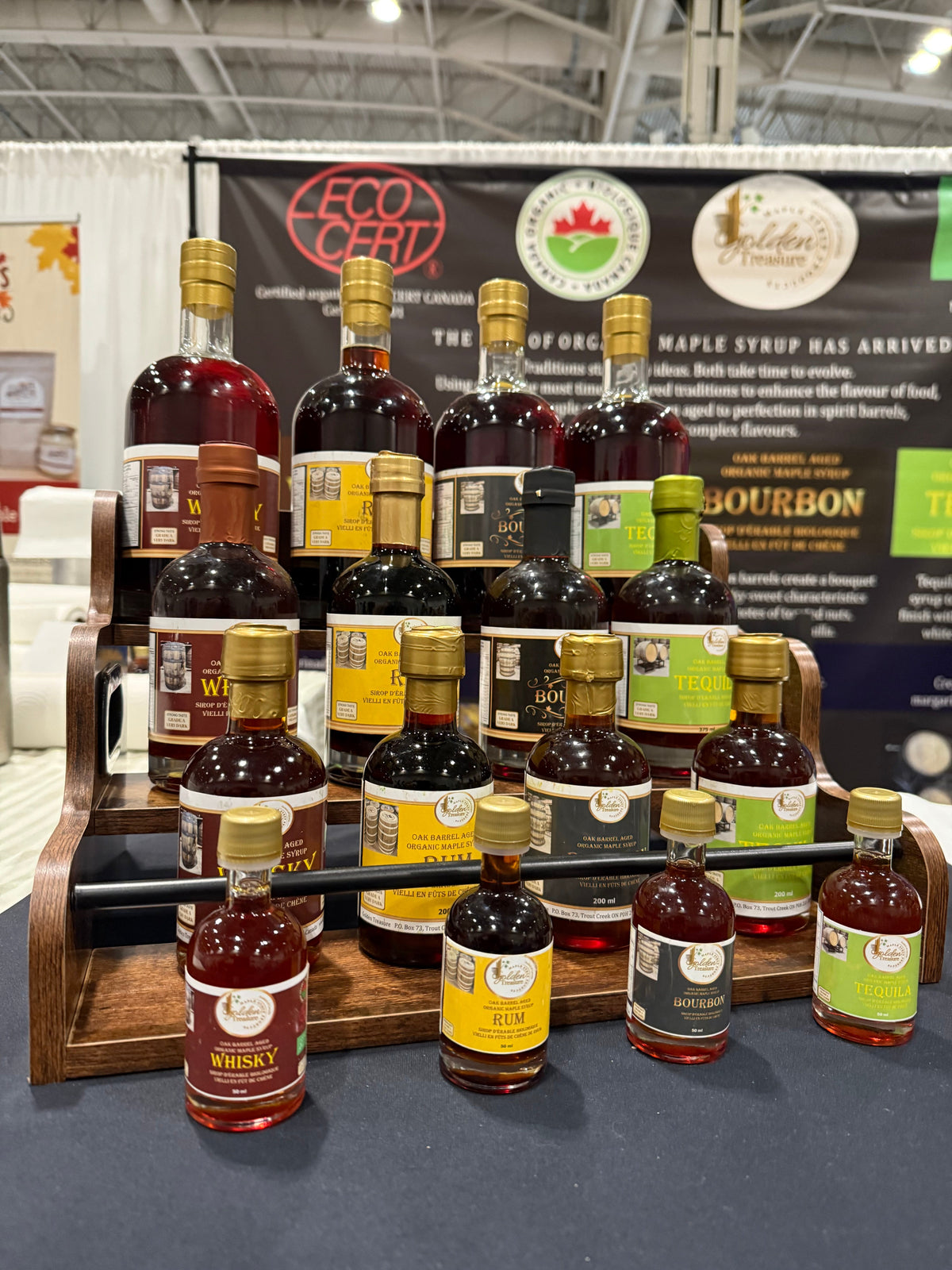 Oak barrel aged maple syrup