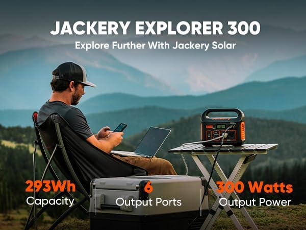 Jackery Explorer 300 Portable Power Station,292Wh | Backup LiFePO4 Battery, Solar Generator for Outdoors, Camping, Travel, Hunting, Blackout (Solar Panel Optional)