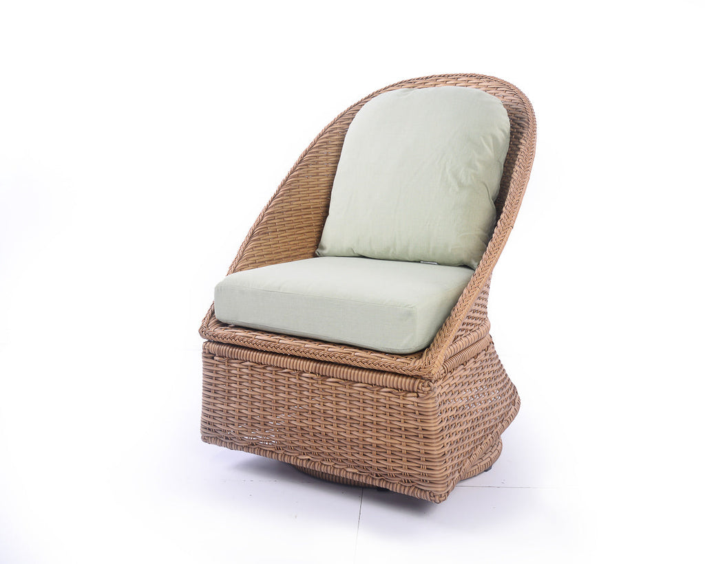Emmett 3-Piece Wicker Outdoor Swivel Chair Bistro Set
