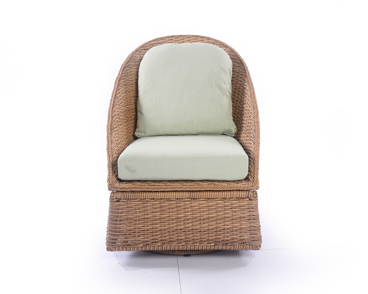 Emmett 3-Piece Wicker Outdoor Swivel Chair Bistro Set