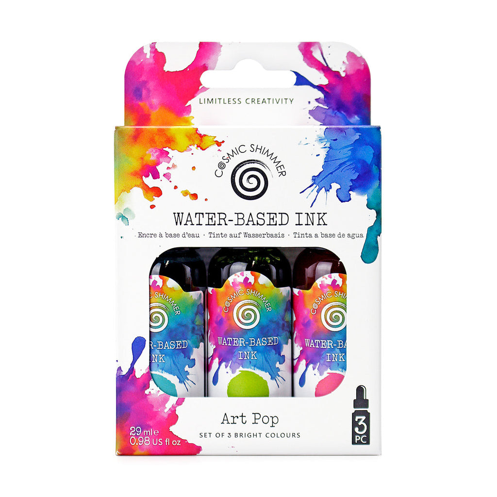 Cosmic Shimmer Art Pop Water-Based Inks, Set of 3 Bright Colours
