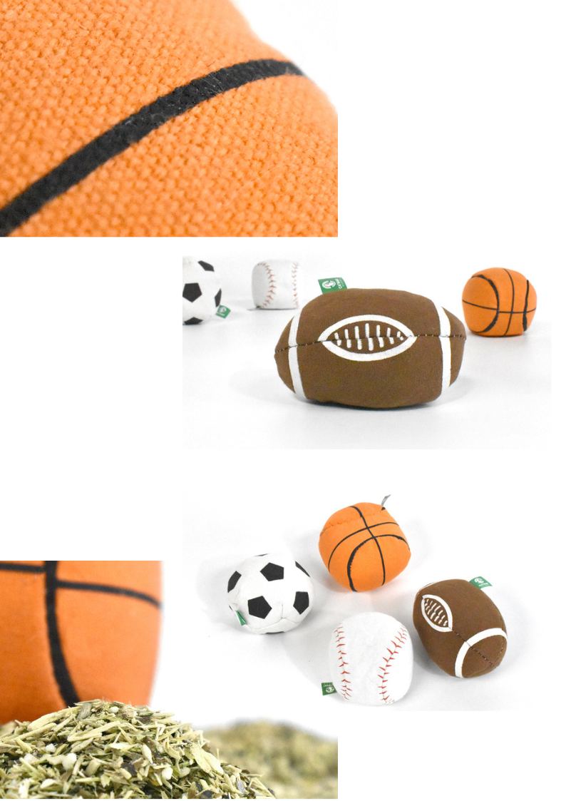 100% Silvervine/Catnip Filled Sport Ball Set - 4-Pack