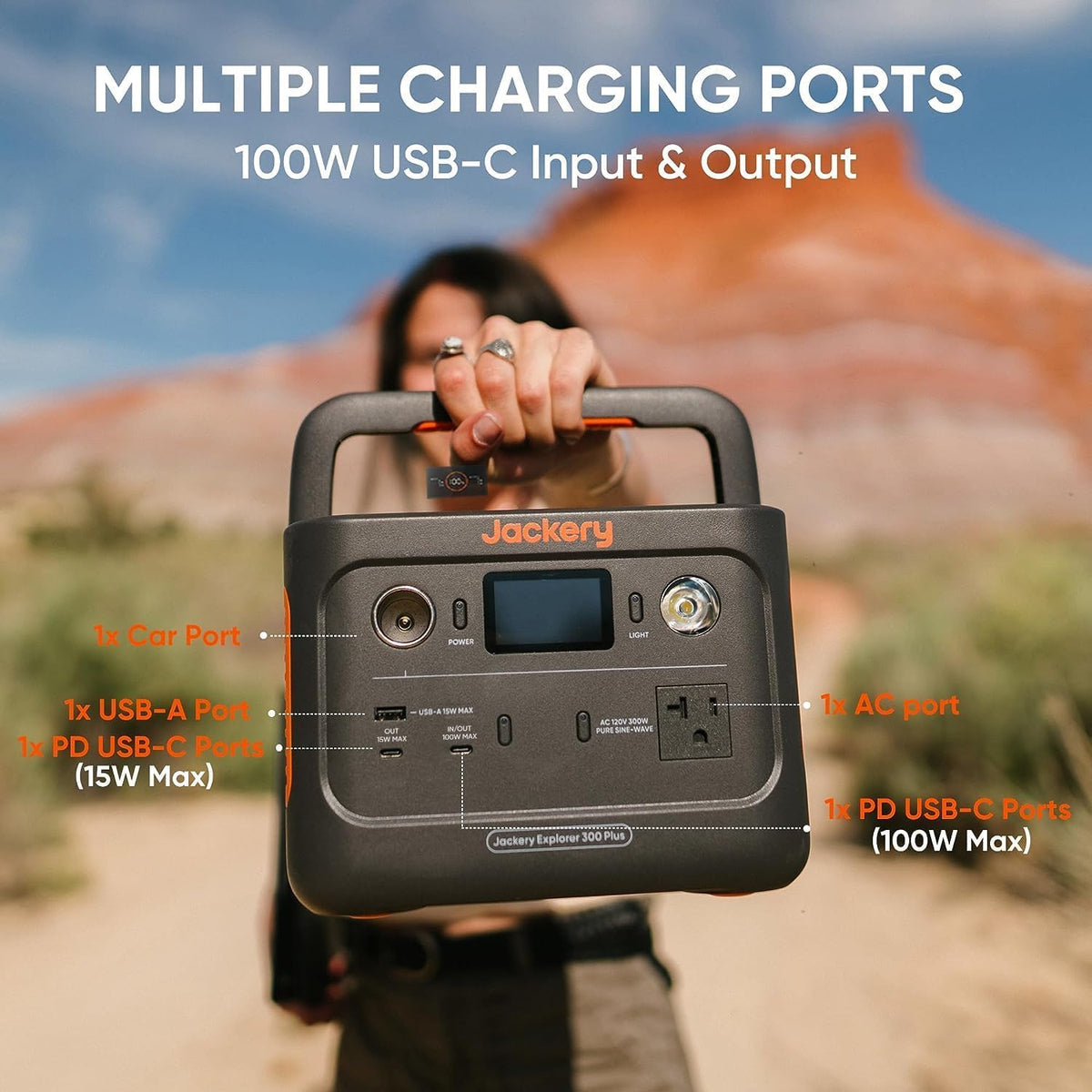 Jackery Explorer 300 Portable Power Station,292Wh | Backup LiFePO4 Battery, Solar Generator for Outdoors, Camping, Travel, Hunting, Blackout (Solar Panel Optional)