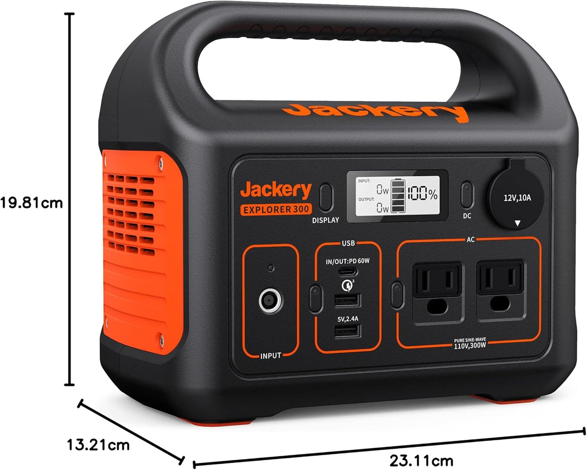 Jackery Explorer 300 Portable Power Station,292Wh | Backup LiFePO4 Battery, Solar Generator for Outdoors, Camping, Travel, Hunting, Blackout (Solar Panel Optional)