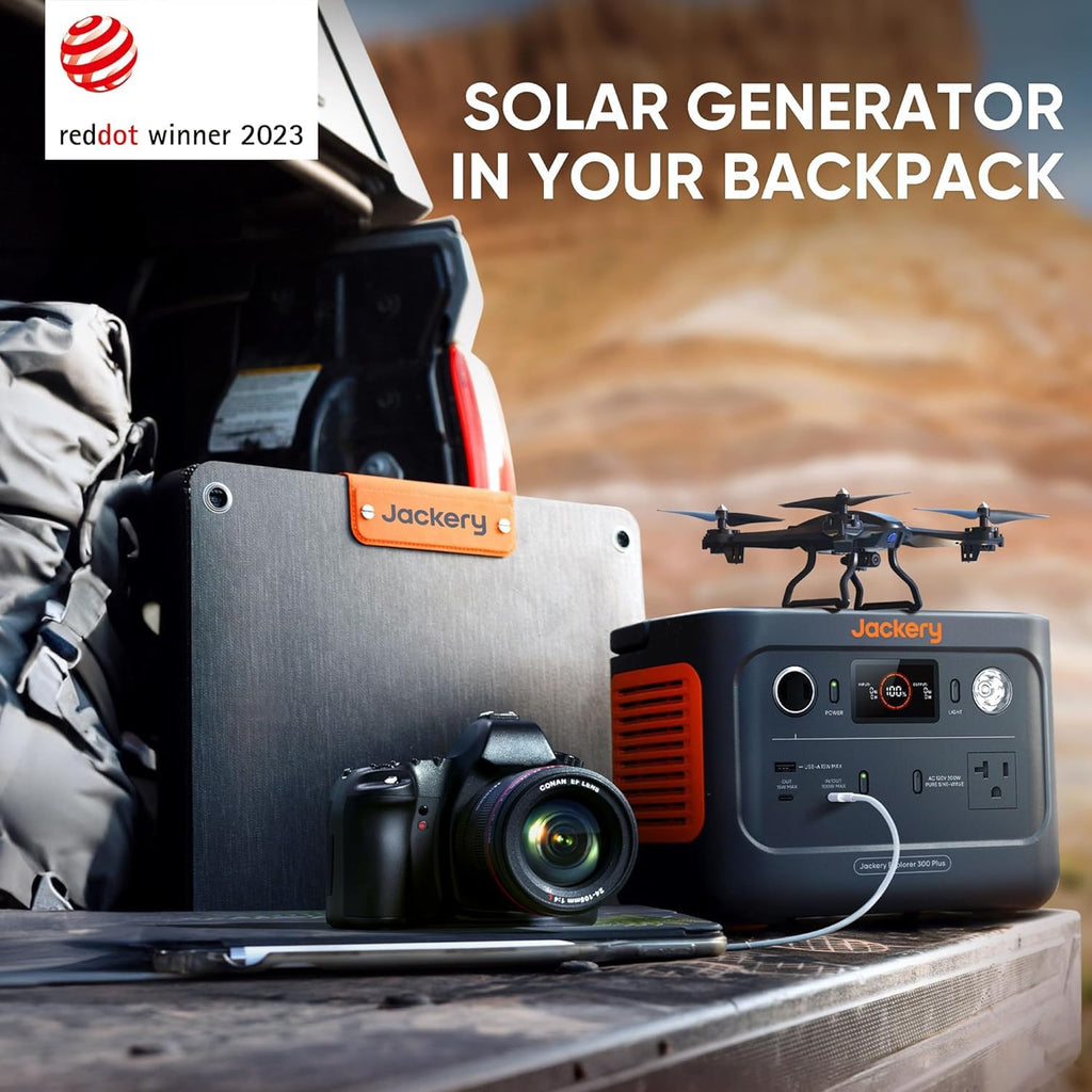 Jackery Explorer 300 Portable Power Station,292Wh | Backup LiFePO4 Battery, Solar Generator for Outdoors, Camping, Travel, Hunting, Blackout (Solar Panel Optional)