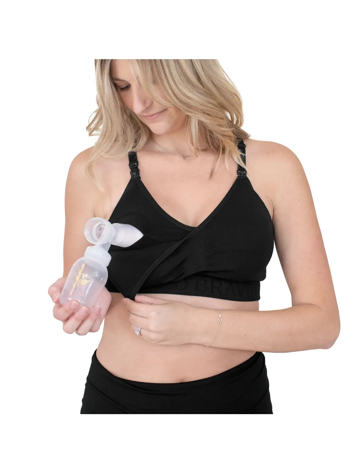 Sublime® Hands-Free Pumping & Nursing Sports Bra | Black