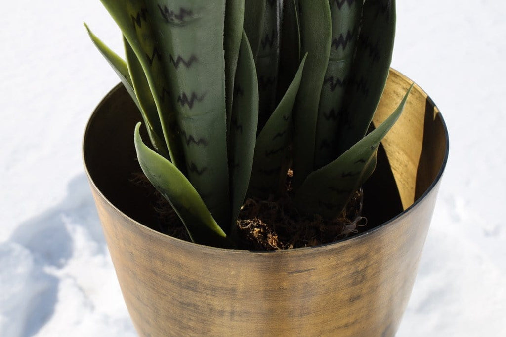 Atzi - Mid-Century Turned Wood Leg Planter Brass (Multiple Sizes)