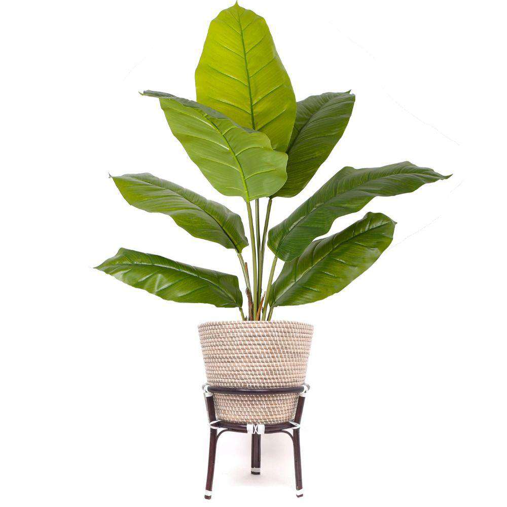 Ayo - Boho Floor Planter On Wooden Stand
