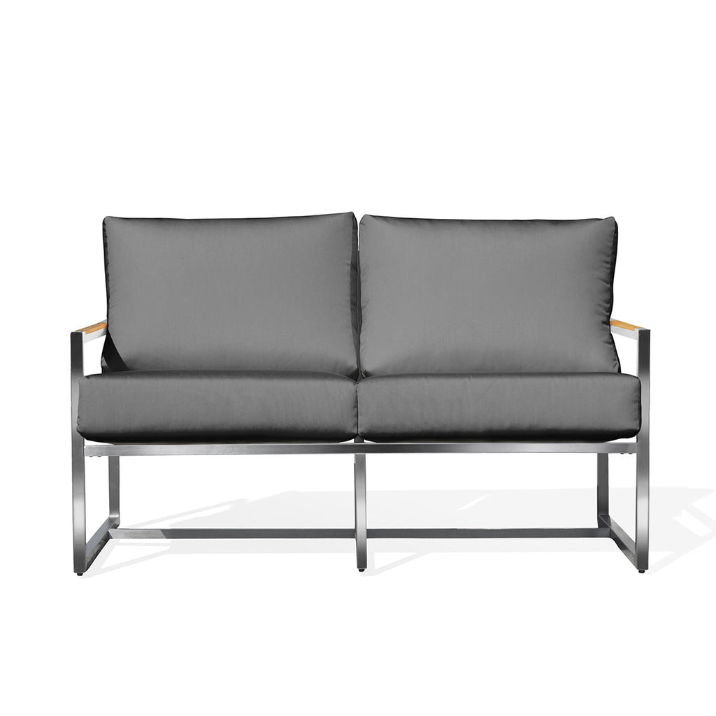 Acacia Stainless Steel Loveseat with Sunbrella® Cushions