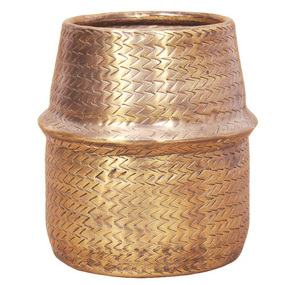 Bonita -Rattan Brass Finish Planter