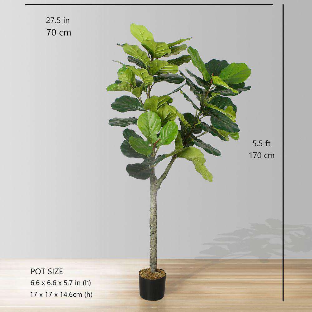 Cora Artificial Fiddle Leaf Potted Plant 5.5'