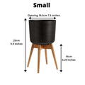 Coyo - Brass Turned Wood Leg Planter Black (Multiple Sizes)