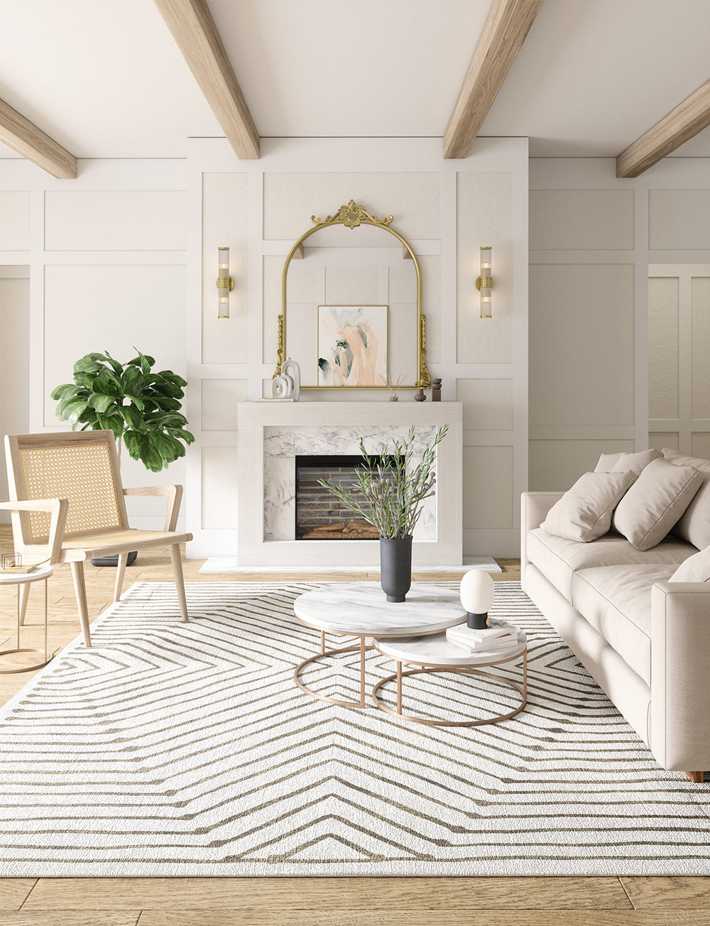 Calator Gold & Ivory Rug