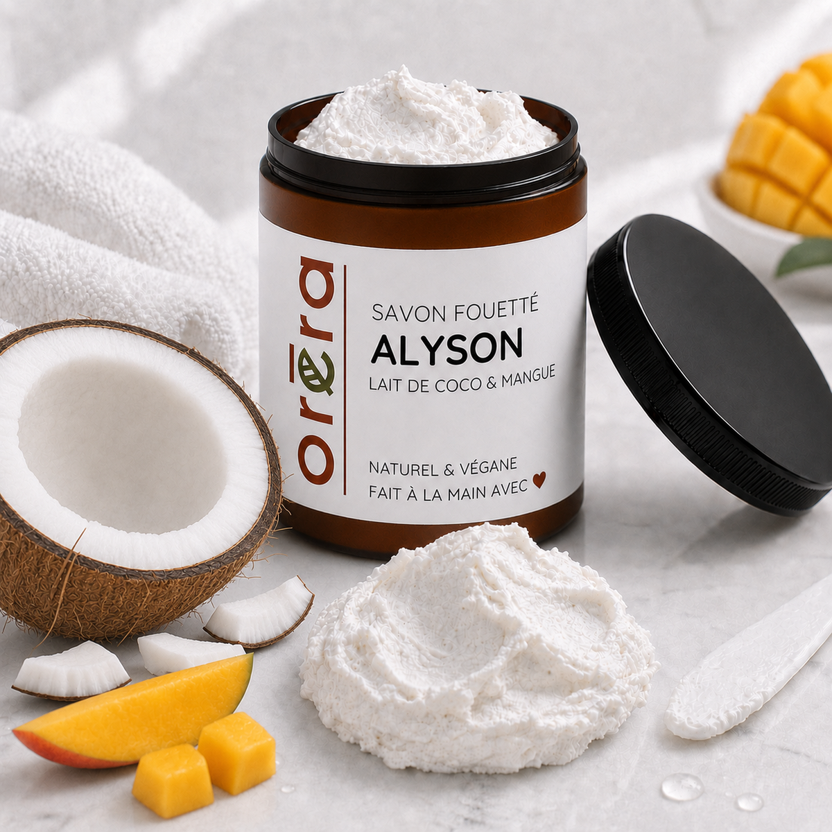 Savon fouetté ALYSON lait de coco & mangue