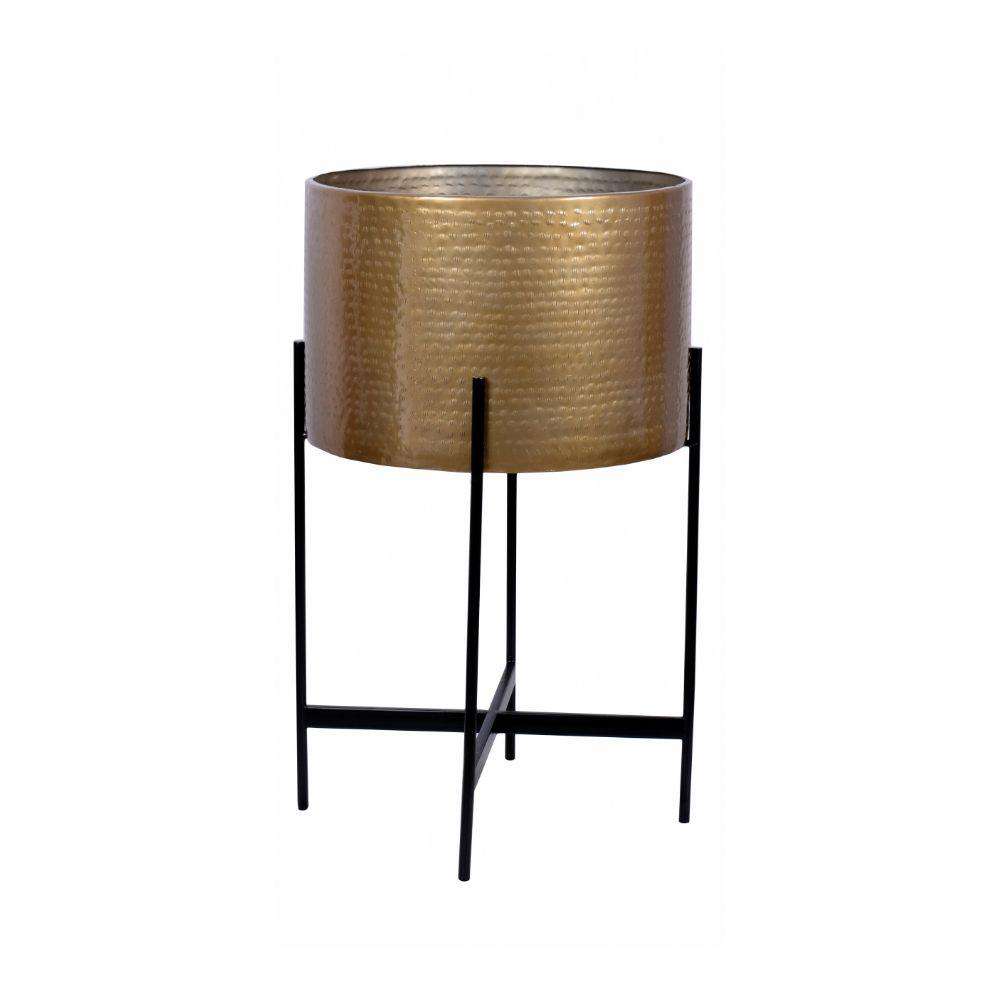 Chava - Brass Mid-Century Planter With Black Stand (Multiple Sizes)