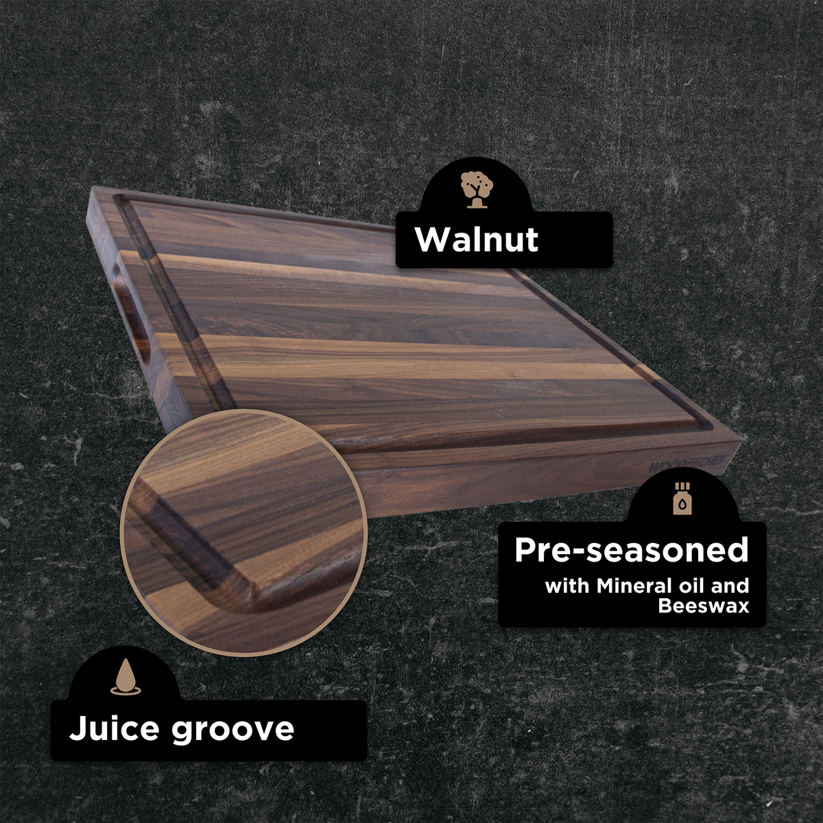 Classic Medium Wood Reversible Cutting Board