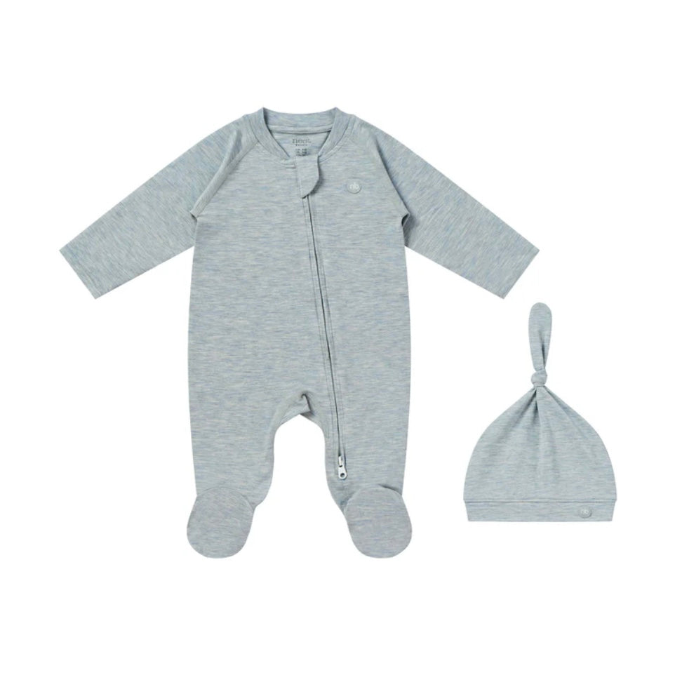 Bamboo Cotton Basics 2 Piece Romper Baby Gift Set | Grey Dawn | Nest Designs