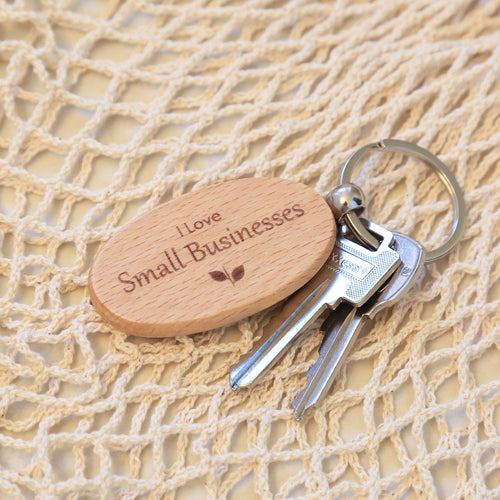 "I Love Small Businesses" Keychain