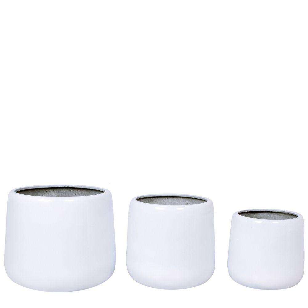 Fabi - White Brass Floor Planter