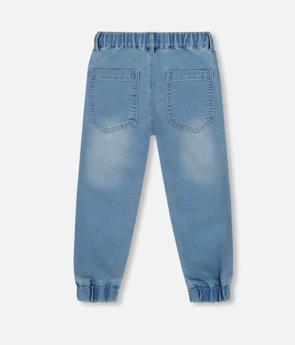 French Terry Jogger Pants | Light Blue Denim | Deux Par Deux