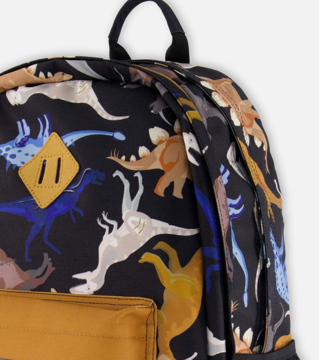 Kids Backpack | Black Dinos | Deux Par Deux
