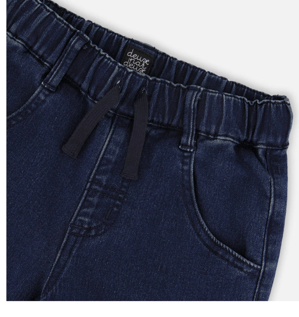 French Terry Jogger Pants | Dark Blue Denim | Deux Par Deux