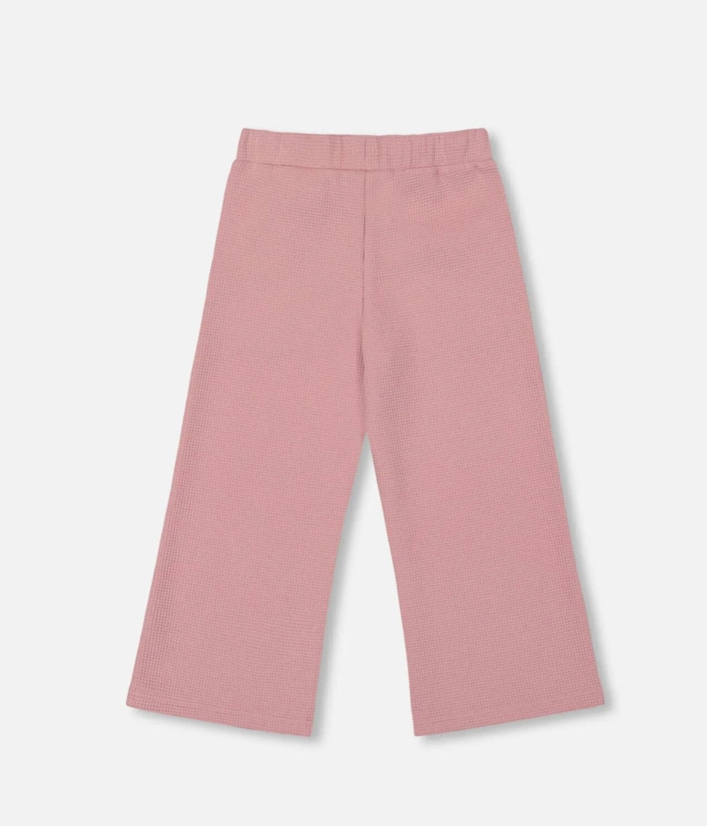 Waffle Flare Leg Pant | Pink | Deux Par Deux