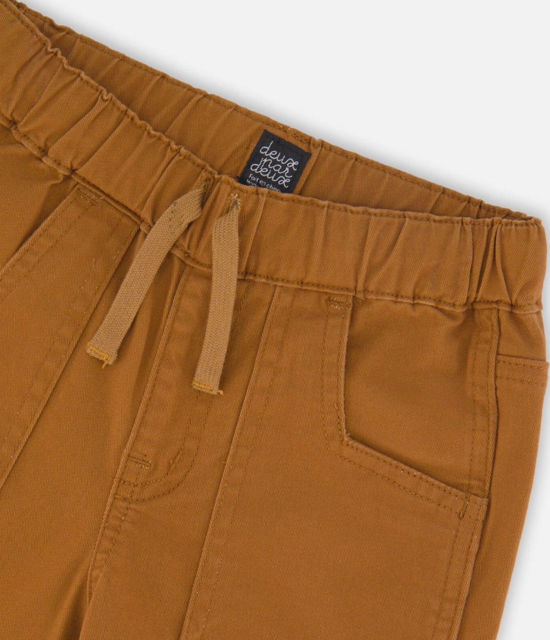 Twill Jogger Pants With Patch Pockets | Brown | Deux Par Deux
