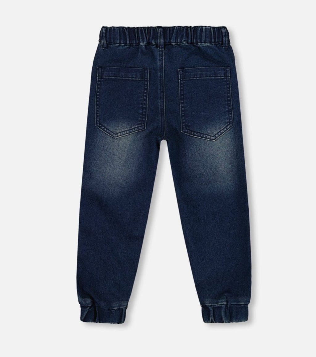 French Terry Jogger Pants | Dark Blue Denim | Deux Par Deux