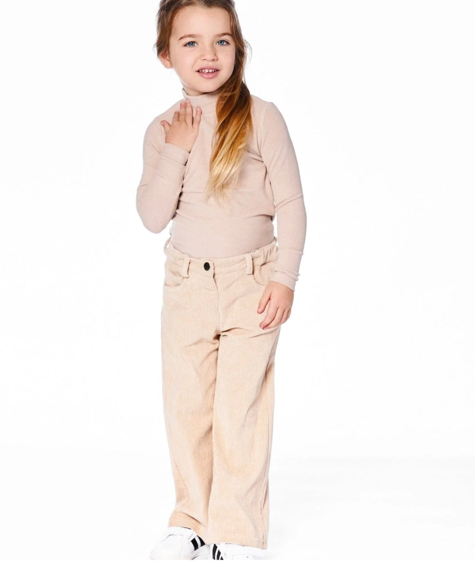 Wide Leg Corduroy Pants | Beige | Deux Par Deux