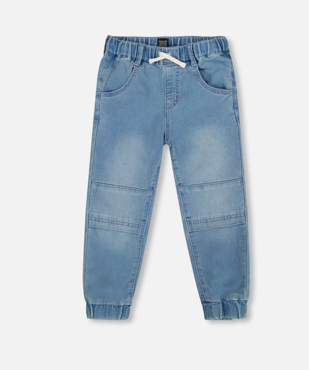 French Terry Jogger Pants | Light Blue Denim | Deux Par Deux