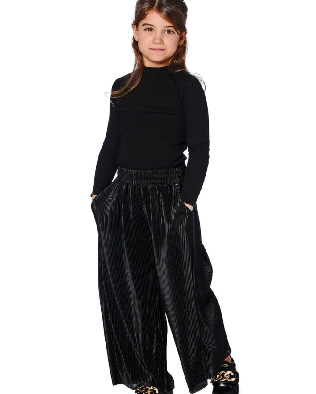 Super Soft Ribbed Mock Neck Top | Black | Deux Par Deux
