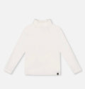 Super Soft Ribbed Mock Neck Top | White | Deux Par Deux