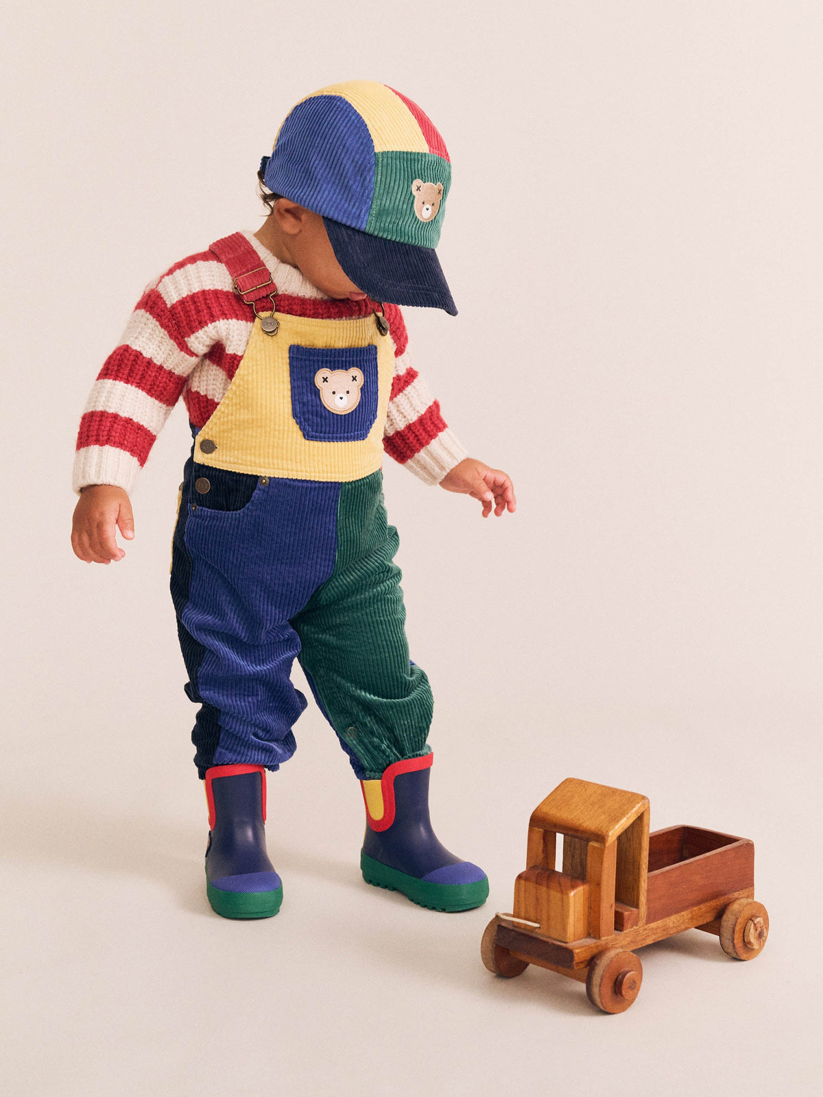 Colour Block Cord Overall | Multi | Huxbaby