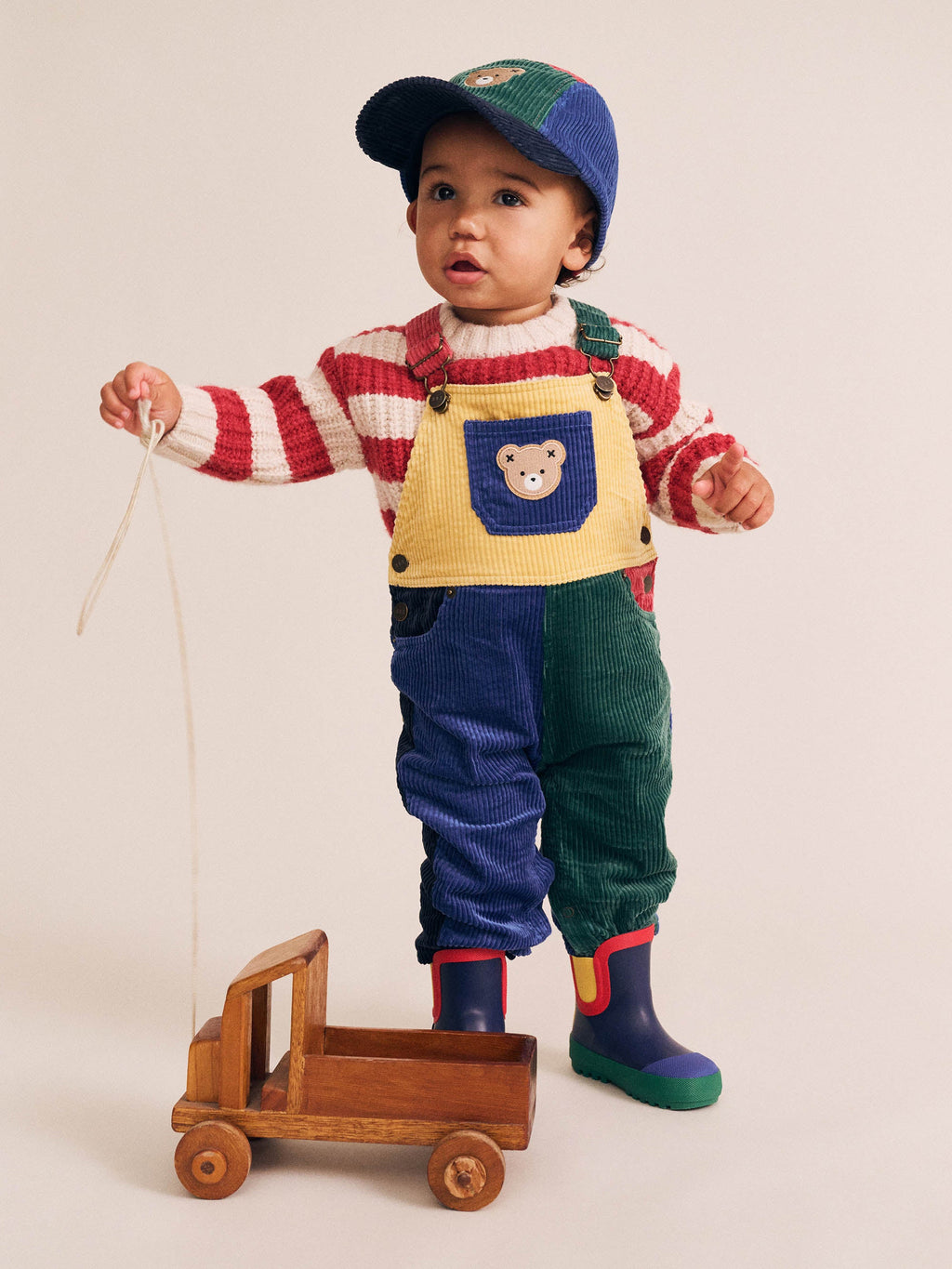 Colour Block Cord Overall | Multi | Huxbaby