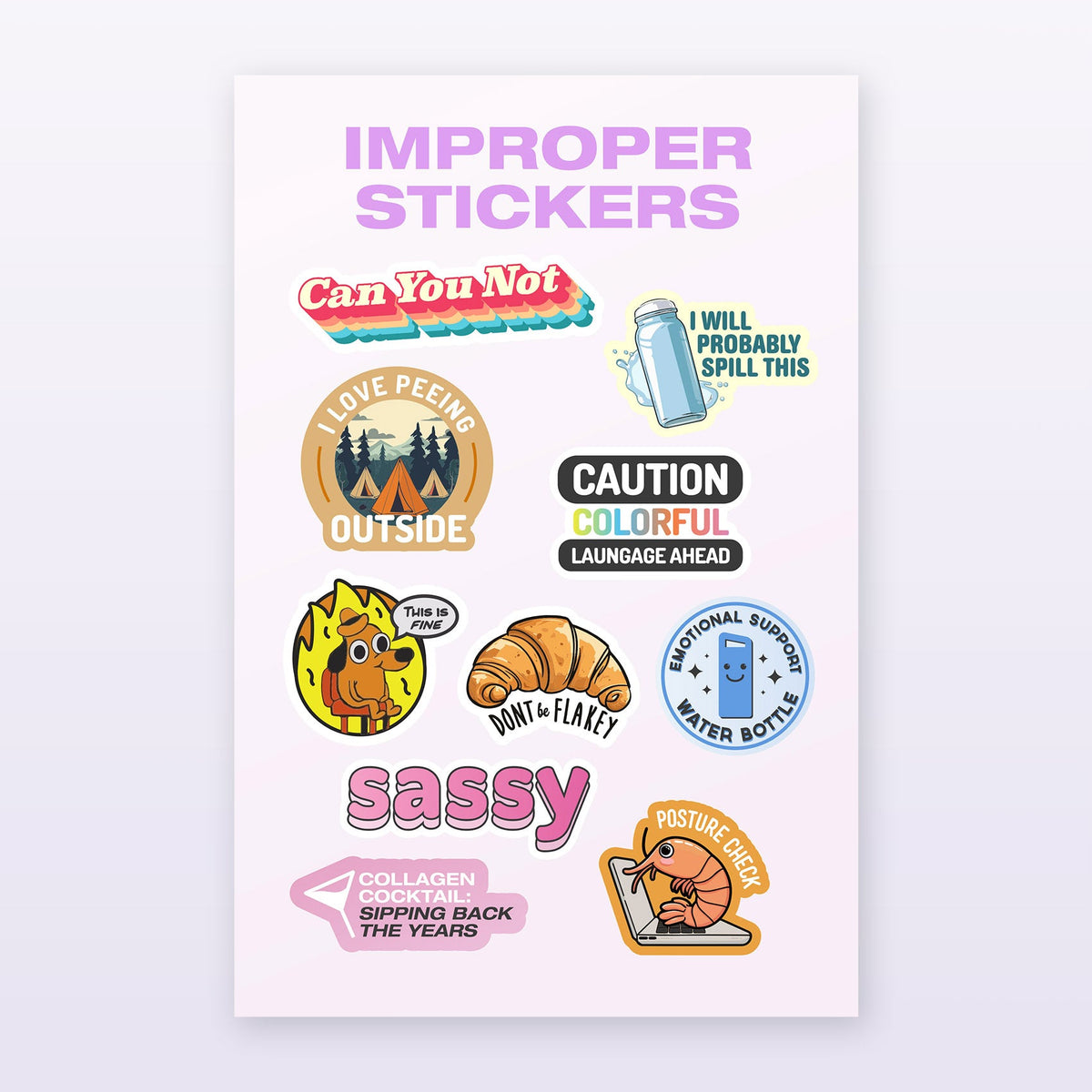 Sassy Bottle/Mug Stickers - Pack 4