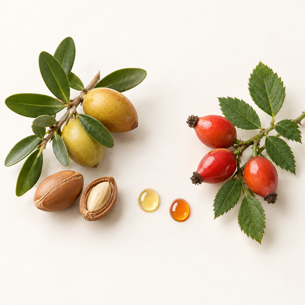 Sérum pour le visage et massage Gua Sha GLØD argan & rose musquée